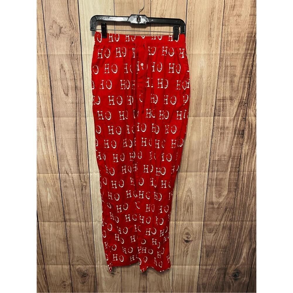 MudPie S holiday Christmas pajama lounge pants red ho ho mens